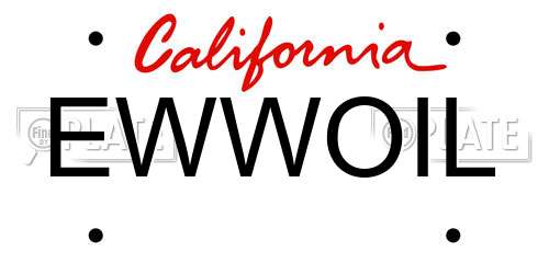EWWOIL California License Plate