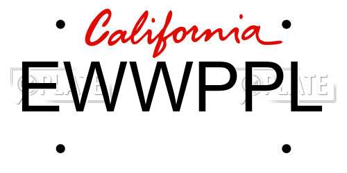 EWWPPL California License Plate