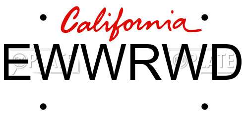 EWWRWD California License Plate