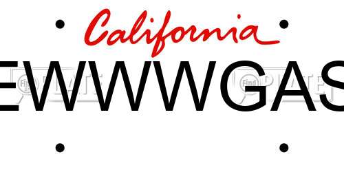 EWWWGAS California License Plate