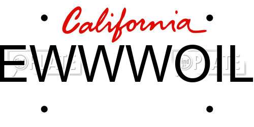 EWWWOIL California License Plate