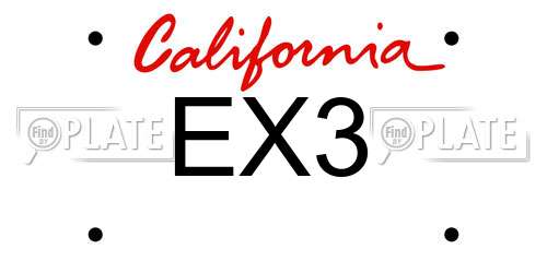 EX3 California License Plate