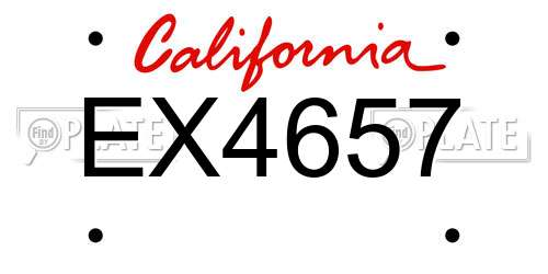 EX4657 California License Plate