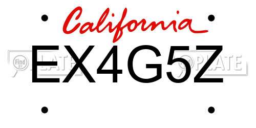 EX4G5Z California License Plate