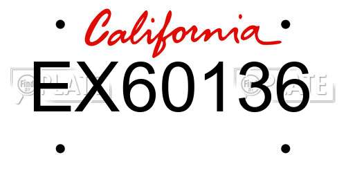 EX60136 California License Plate