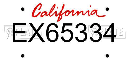 EX65334 California License Plate