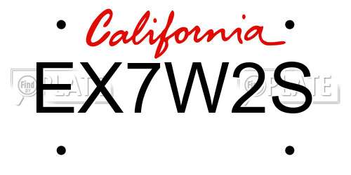 EX7W2S California License Plate
