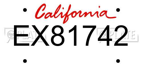 EX81742 California License Plate