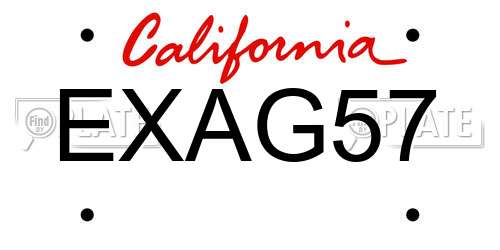 EXAG57 California License Plate