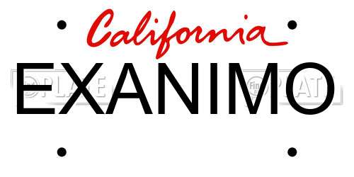 EXANIMO California License Plate