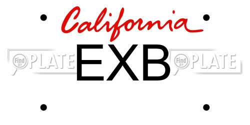 EXB California License Plate