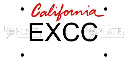 EXCC California License Plate