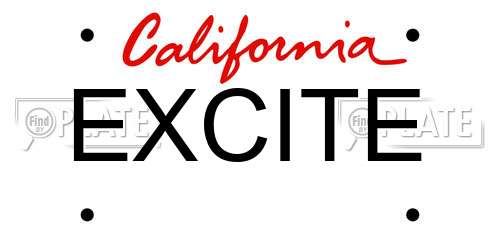 EXCITE California License Plate
