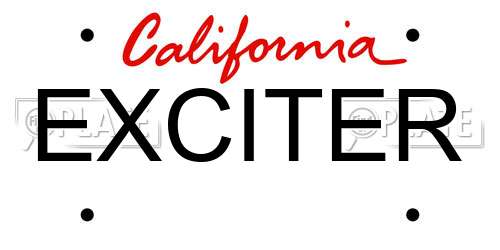 EXCITER California License Plate