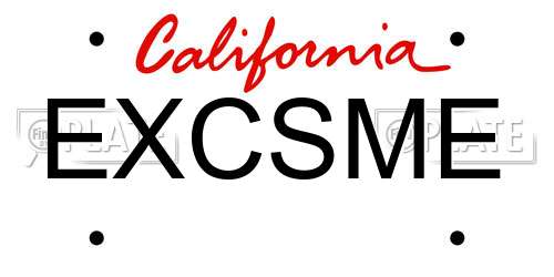EXCSME California License Plate