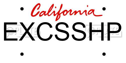 EXCSSHP California License Plate