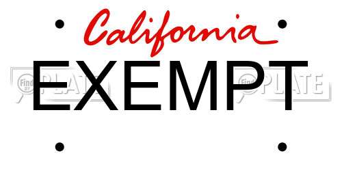 EXEMPT California License Plate