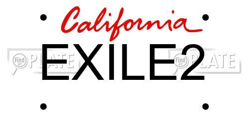 EXILE2 California License Plate