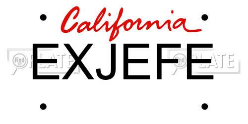 EXJEFE California License Plate