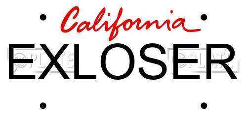EXLOSER California License Plate