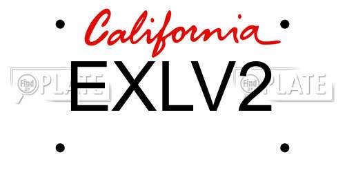 EXLV2 California License Plate