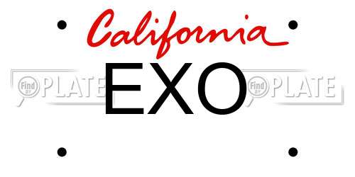 EXO California License Plate