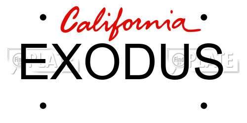 EXODUS California License Plate
