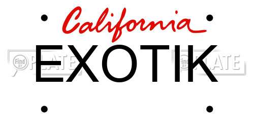 EXOTIK California License Plate