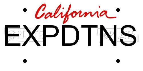 EXPDTNS California License Plate