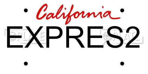 EXPRES2 California License Plate