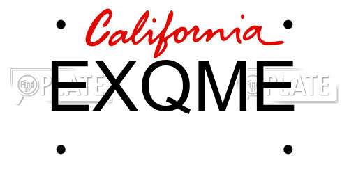 EXQME California License Plate