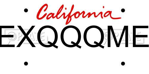 EXQQQME California License Plate
