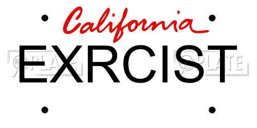 EXRCIST California License Plate