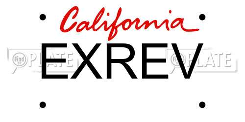 EXREV California License Plate