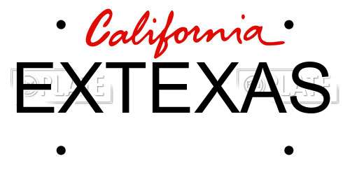 EXTEXAS California License Plate