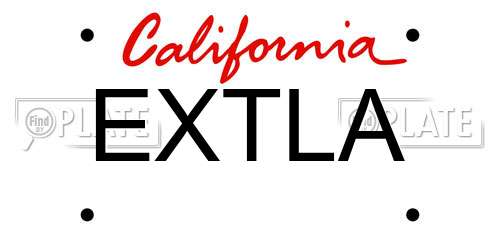 EXTLA California License Plate