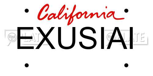 EXUSIAI California License Plate