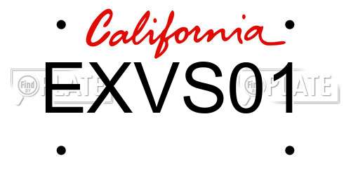 EXVS01 California License Plate