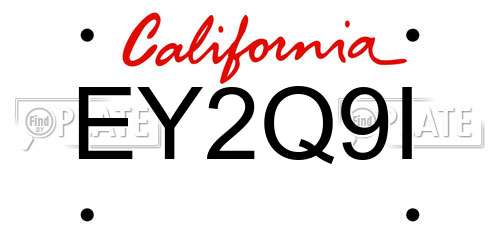 EY2Q9I California License Plate