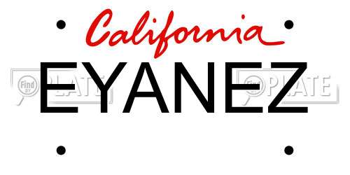 EYANEZ California License Plate