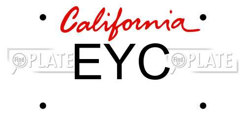 EYC California License Plate