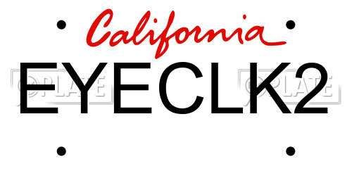 EYECLK2 California License Plate