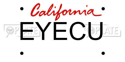 EYECU California License Plate