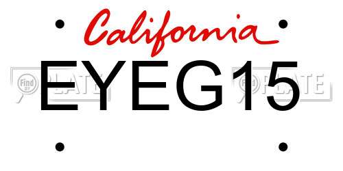 EYEG15 California License Plate