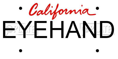 EYEHAND California License Plate