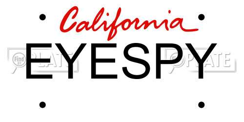 EYESPY California License Plate