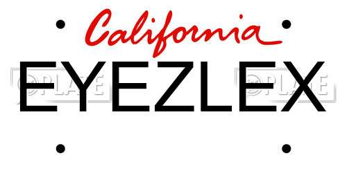 EYEZLEX California License Plate