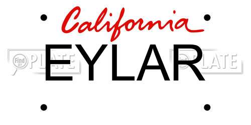 EYLAR California License Plate