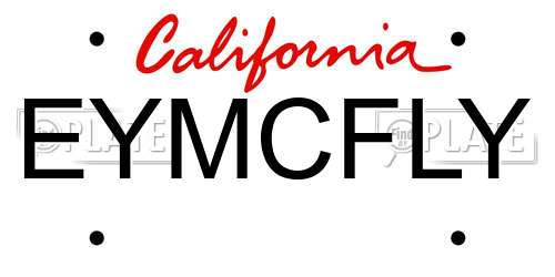 EYMCFLY California License Plate