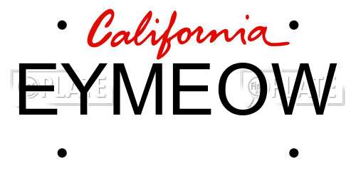 EYMEOW California License Plate